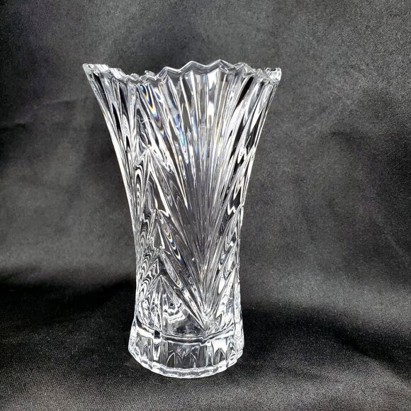Vintage Mikasa Accent Crystal Bud Vase QQ251/613 Scalloped Fans Arches 4.75" - Picture 2 of 10